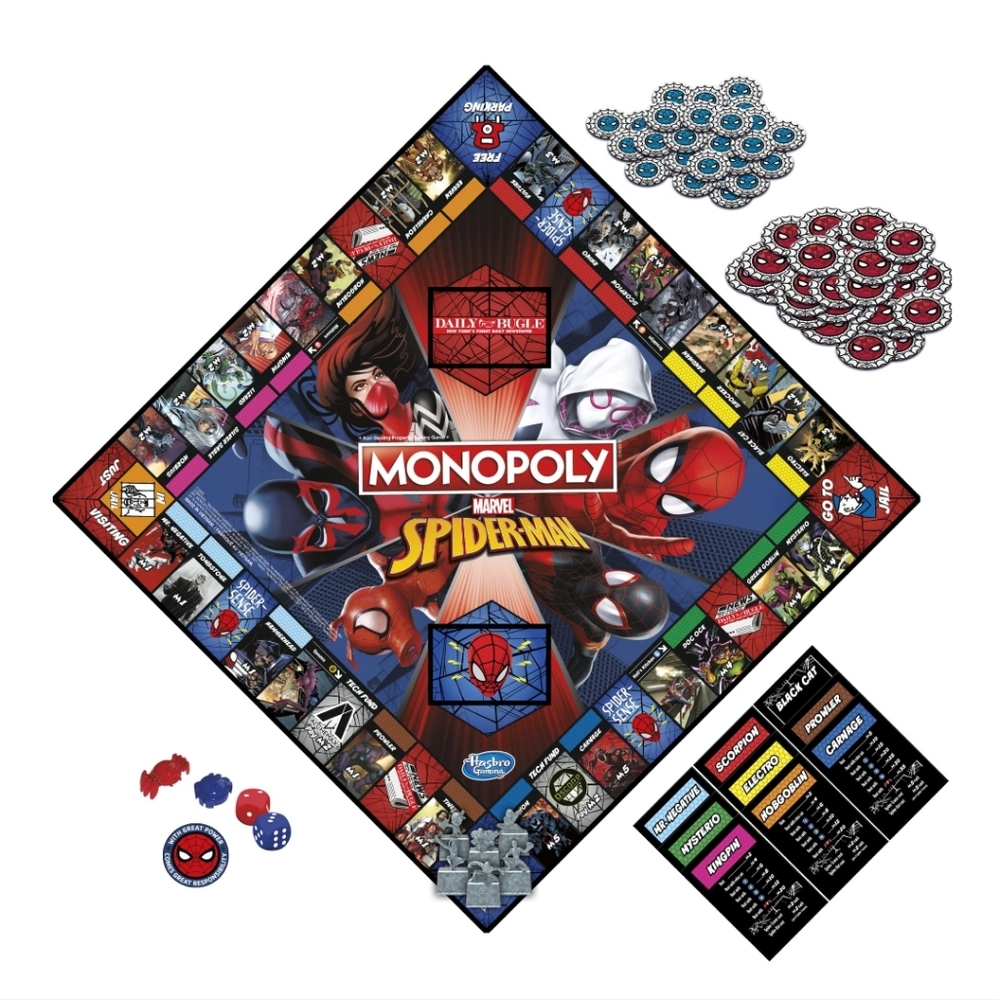 Spider-Man Edition Monopoly Marvel Family Board Game Hasbro New